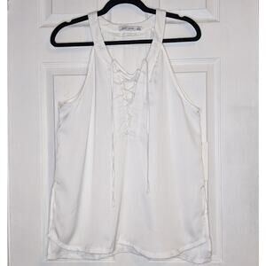 Bishop & Young White Lace Up Tank L